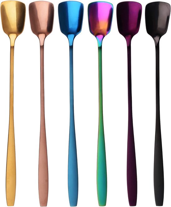 Ice Cream Spoons Long Stainless Steel Set of 6