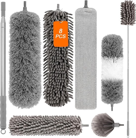 Plumeau Télescopique Lavable - Jusqu'à 2,54 M - Microfibre Haute Adsorption - 6