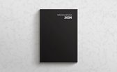 Weekagenda 2024 zwart - 1 week op 2 pagina's formaat A5 - praktische agenda voor deadlines, afspraken, organiseren, verjaardagen, plannen