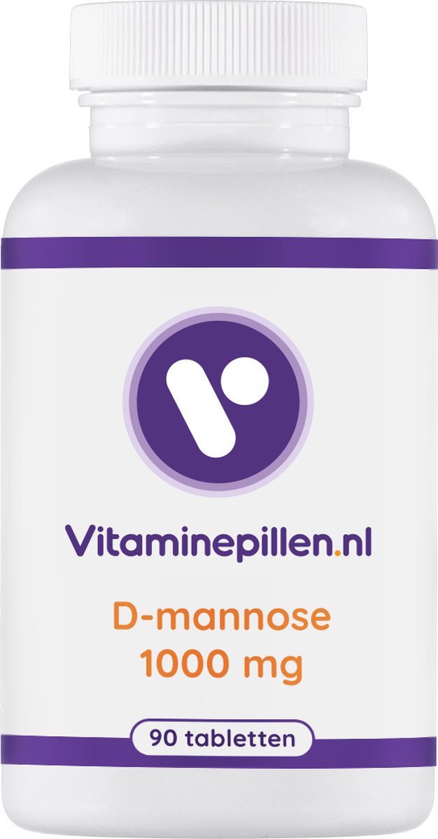 Goedkoopste Vitaminepillen.nl | D-Mannose - 1000 mg - 90 Tabletten - Bestrijding van urineweginfecties / tegen blaasontstekingen.
