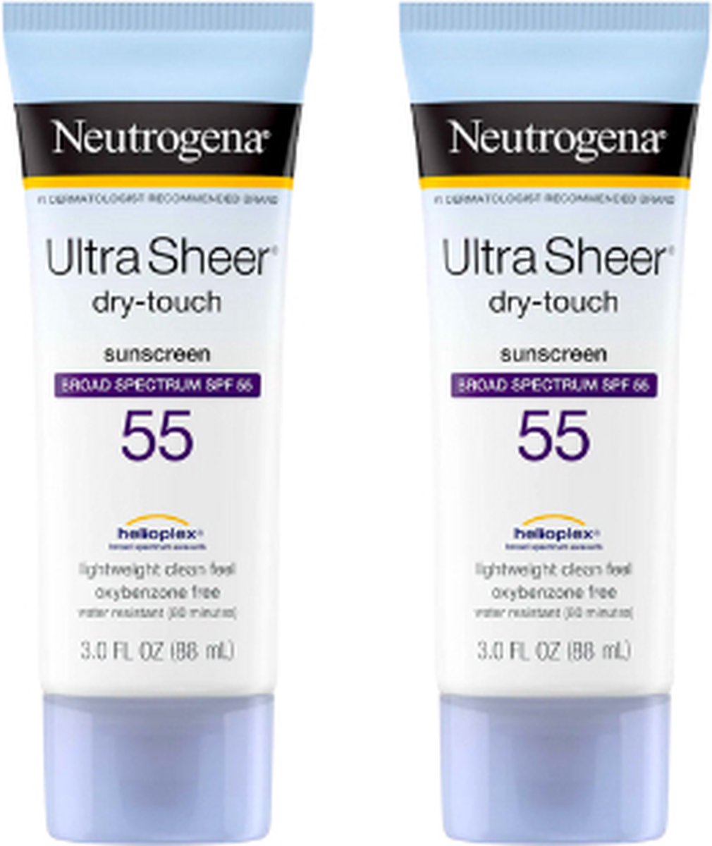 Neutrogena - Ultra Sheer Dry-Touch Sunscreen - Neutrogena Dagcrème met SPF 55 - Duo-pack - 2 stuks - 196ml