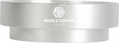 World Coffee Gear - Dosing Ring - 58mm diameter - Silver- opzetring - filterdrager - koffie doseer ring - barista musthave - koffie gadget - magneet dosing ring - barista gadget - professionele koffie - RVS- zilver