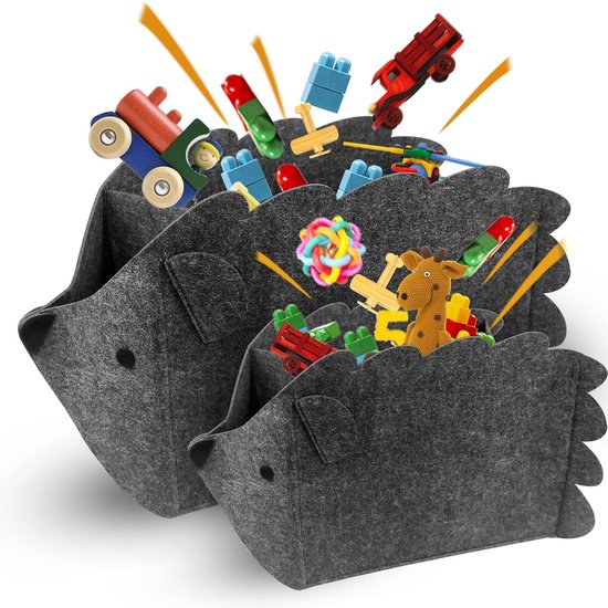 Speelgoedkist opvouwbaar jute Elio Bruin - Kinderdecoratie