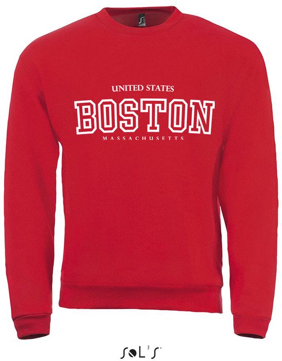 Sweatshirt 2-200 Boston-Massachusetss - Rood, M