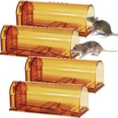 Lexium Muizenval - Muizenvallen - Muizenvallen Voor Binnen - Diervriendelijke Muizenval - 4 Stuks