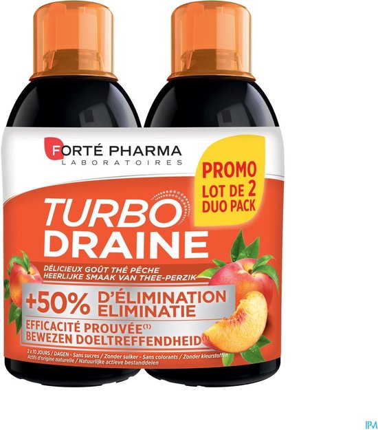 Turbodraine Groene Thee Perzik Duo 2x500ml