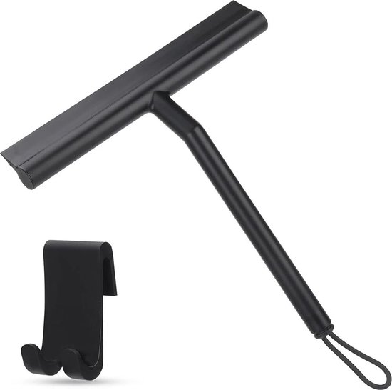Douchewisser 23 cm - met vervangende rubberen trekker, wisser douche met houder, raamwisser voor badkamer, spiegels en tegels, streepvrije reiniging voor glazen oppervlakken