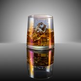 Whisky Glasses Set of 6, 26 ml, Irregular Whyskie Glasses, Dishwasher Safe Water Glasses, Whiskey Glasses Gifts for Men, Cocktail Glasses, 3 Colours (Rainbow)