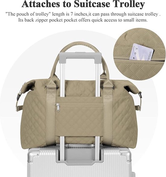 Handbagage tas Weekendtas zwemtas waterdichte Reistas plunjezak Fitnesstas Trainingstas dames voor op reis sportschool, van FANDARE — afbeelding 2