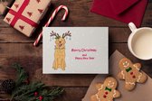 10x Engelse kerstkaarten (A6 formaat) - kerst kaarten om te versturen - kaartjes met tekst - luxe kerstkaarten - feestdagenkaarten - kerstkaart - wenskaarten - kerst - hond - honden - dieren
