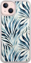 Casimoda® hoesje - Geschikt voor iPhone 13 - Japandi Waves - 2-in-1 case - Schokbestendig - Water - Verhoogde randen - Blauw, Transparant