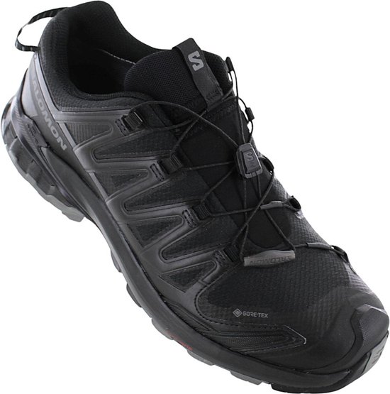 Zwarte Salomon XA PRO 3D GTX heren wandelschoen met Gore-Tex, zijaanzicht.