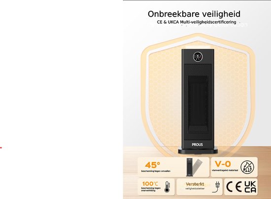 Keramische Ventilatorkachel 2000W - Efficiënte Elektrische Verwarming Met Oscillatie En Veiligheidsmaatregelen