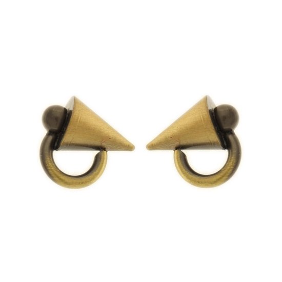 Behave Boucles d'oreilles boutons couleur vieil or 1cm