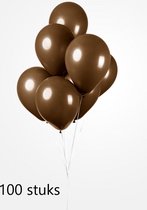 100 x Bruine Ballonnen 100% biologisch afbreekbaar , 30 cm doorsnee, Carnaval, Voetbal, Verjaardag, Themafeest, Versiering