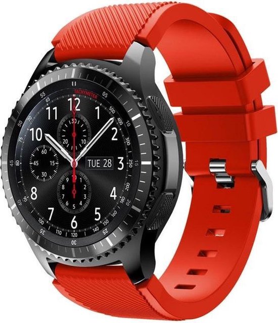 By Qubix Siliconen sportbandje - Rood - Geschikt voor Samsung Galaxy Watch 3 (45mm) - Galaxy Watch 46mm - Samsung Gear S3 Classic & Frontier