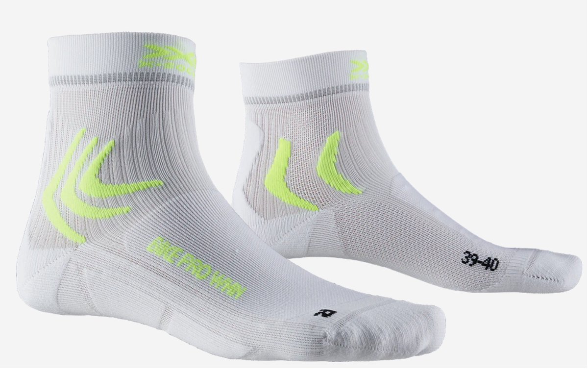 X-Socks Bike Pro Dames Fietssokken Arctic Wit Phyton Geel