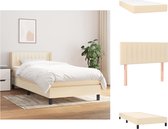vidaXL Boxspringbed - Comfort - Bed - 203 x 103 x 78/88 cm - Crème - Bed