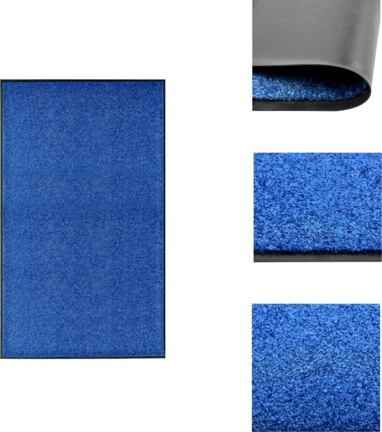 vidaXL Deurmat - Blauw - 150 x 90 cm - Hoogwaardige - Absorberende Mat - Deurmat