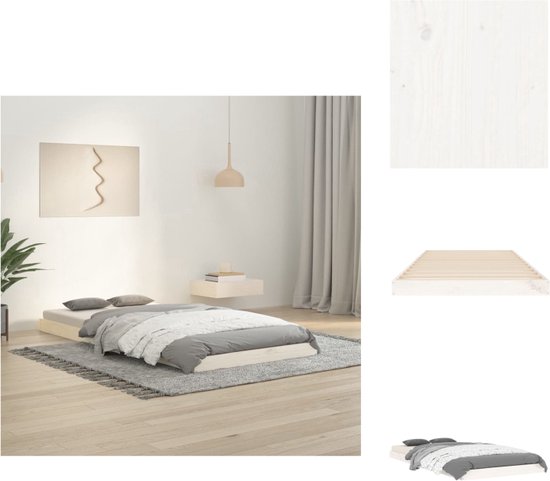 vidaXL Bed Grenenhout - Eenpersoons - 90 x 190 cm - Stabiel en Decoratief - Bed
