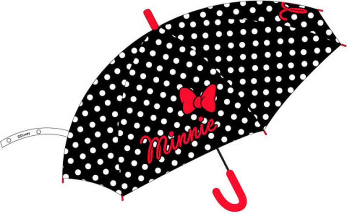 Minnie Mouse Paraplu - Kinderparaplu - Rood/ Zwart/ Wit