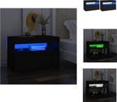 vidaXL Nachtkastjes - Slaapkaastjes - 60x35x40 cm - Met RGB LED-verlichting - Kast