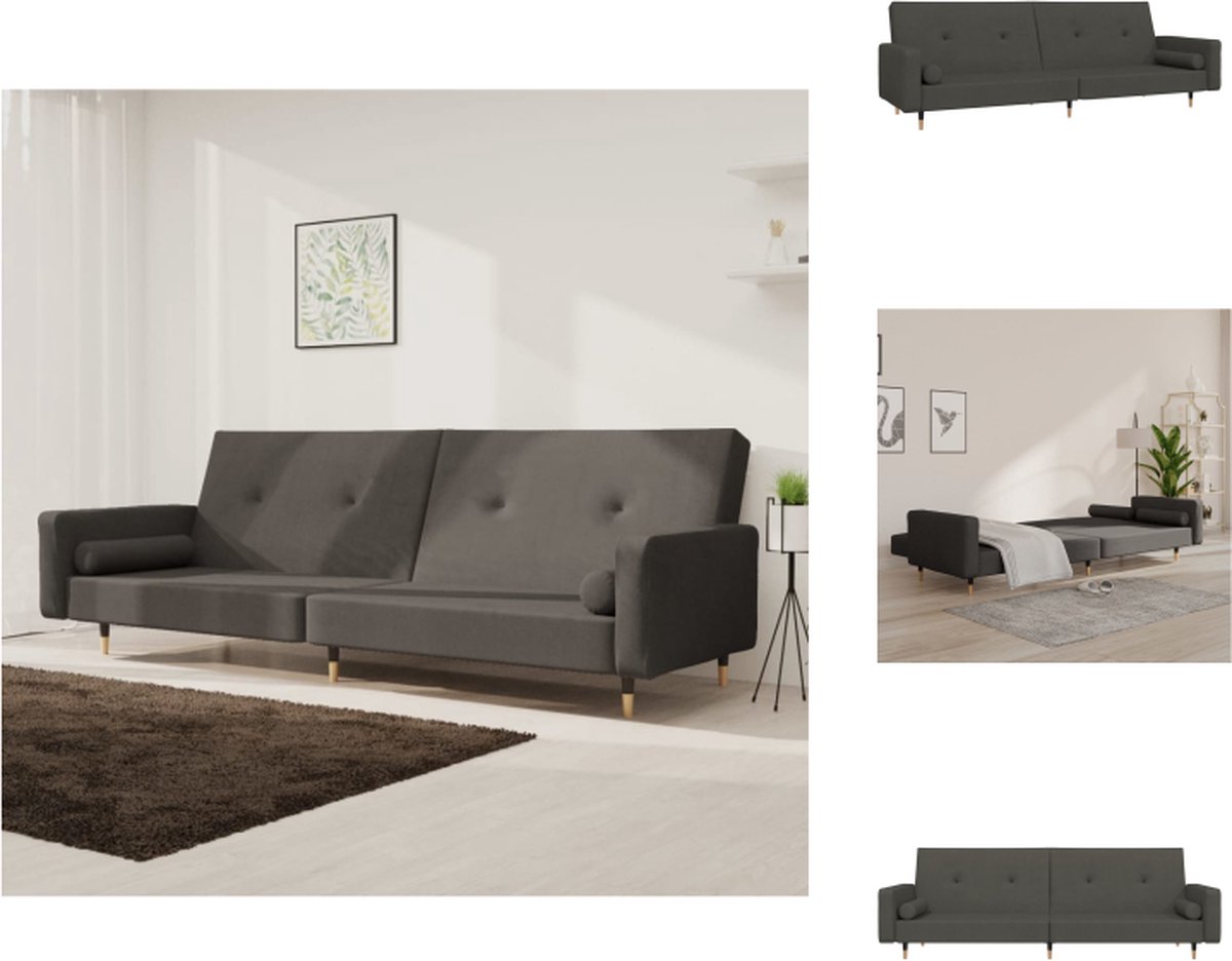 VidaXL Slaapbank Curb fluweel donkergrijs 220x84.5x69cm Bank