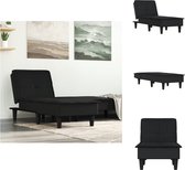 vidaXL Chaise longue - Ajustable - Zwart - 55 x 140 x 70 cm - Confortable et robuste - Chaise longue
