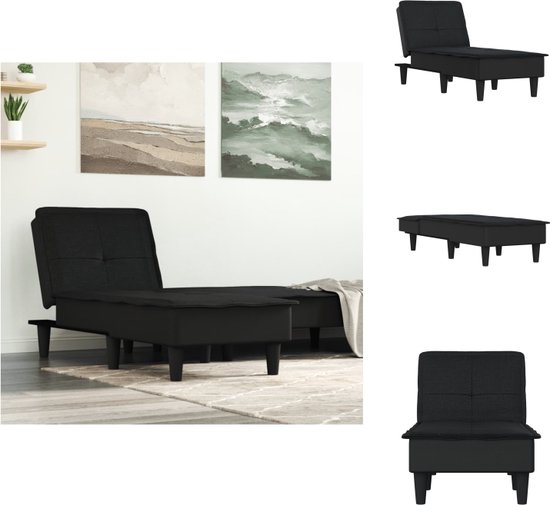 vidaXL Chaise Longue - Verstelbaar - Zwart - 55 x 140 x 70 cm - Comfortabel en Stevig - Chaise longue
