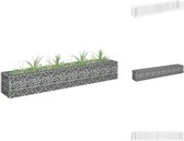 vidaXL schanskorf plantenbak 180x30x30 cm - gegalvaniseerd staal - zilver - Bloempot