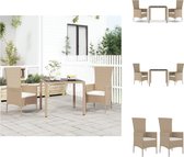 vidaXL Ensemble de jardin - Rotin PE beige - Acier - 90x90 cm - Chaise de jardin
