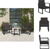 vidaXL Chaise de terrasse Rotin - Chaise de jardin noire - 51,5 x 57 x 74,5 cm - kussen inclus - Chaise de jardin