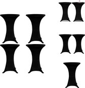 vidaXL Stretch Statafelhoes - zwart - geschikt voor tafels tot 120 cm - levering bevat 4 tafelhoezen - Tuinmeubelhoes