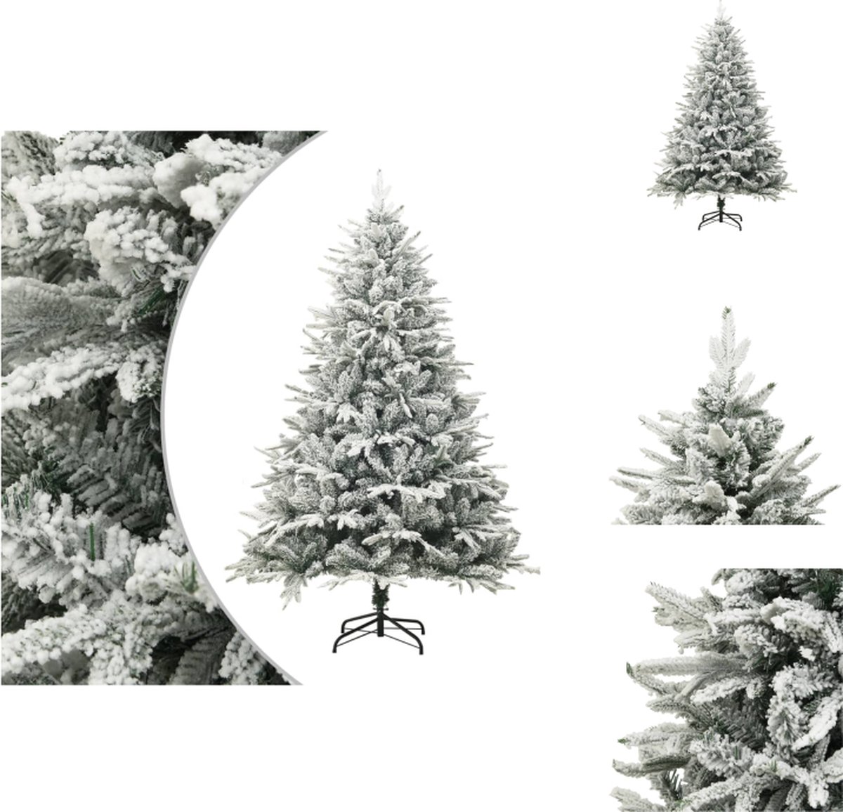 vidaXL Kunstkerstboom - Groen - 180 cm - PVC/PE - Met Sneeuw - Decoratieve kerstboom