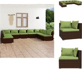 vidaXL Poly Rattan Tuinset - Bruin - Modulair Design - Hoogwaardig Materiaal - Stevig Frame - Comfortabele Kussens - Tuinset