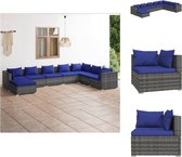 vidaXL Poly Rattan Tuinset - Grijs - Modulair Design - Waterbestendig - Stevig Frame - Comfortabele Kussens - Tuinset