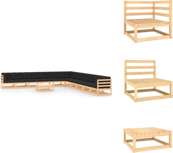 vidaXL Pallet Sofa Kussen met Rugleuning - Anthraciet Tafstof