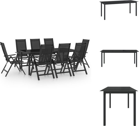 Mojawo Aluminium tuintafel, zilver/zwart, eettafel, tuinmeubelen, tafel, imitatiehout, weerbestendig, 150 x 90 x 74 cm Mojawo Aluminium tuintafel, zilver/zwart, eettafel, tuinmeubelen, tafel, imitatiehout, weerbestendig, 150 x 90 x 74 cm