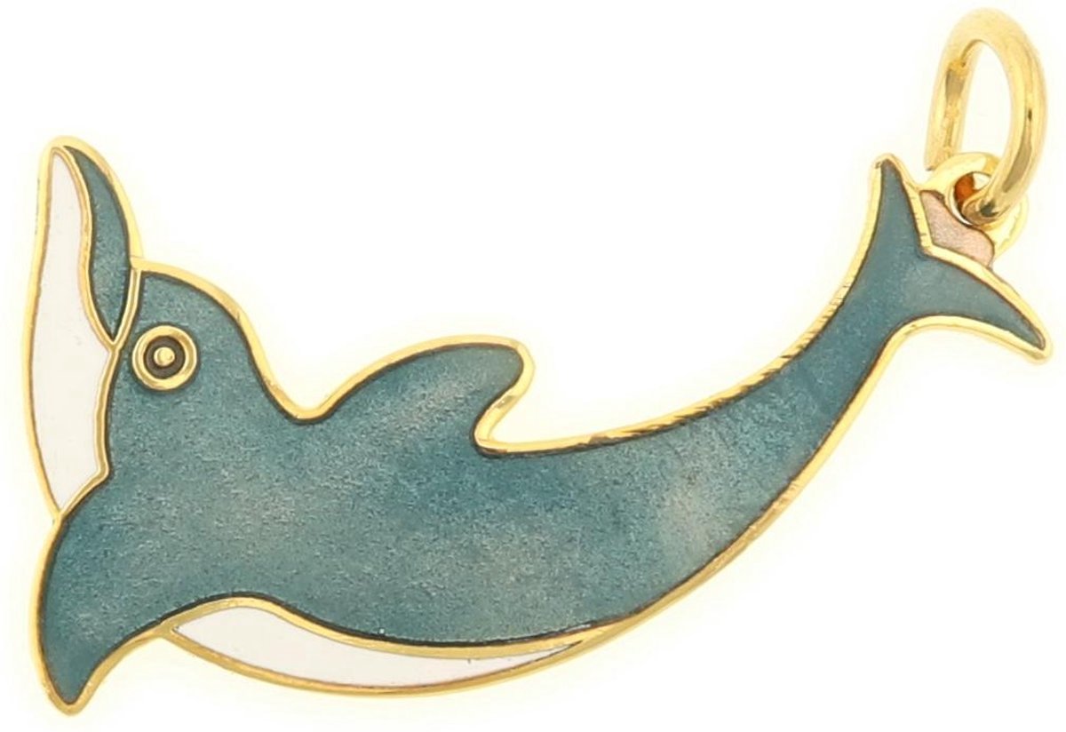Behave - hanger dolfijn blauwgroen emaille - speels zomeraccent