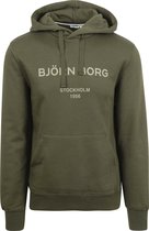 Bjorn Borg - Logo Hoodie Groen - Heren - Maat L - Regular-fit | bol