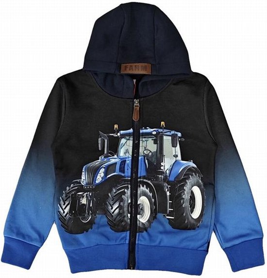 Kinder vest tractor trekker WM kleur donkerblauw maat 146/152