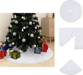 vidaXL Kerstboomrok - 150 cm - wit kunstbont - met nonwoven achterkant - Kerstboomrok
