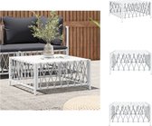 vidaXL Terrastafel - Trendy - Tuintafel - 70 x 70 x 34 cm - Geweven stof - Gepoedercoat staal - Tuinbank