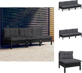 vidaXL Sofa Outdoor - Massief grenenhout - Zwart - 63.5 x 63.5 x 62.5 cm - Loungebank