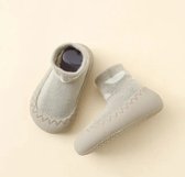 Anti-slip babyschoentjes - Soksloffen - Eerste loopschoentjes van Baby-Slofje - Grijs maat 21