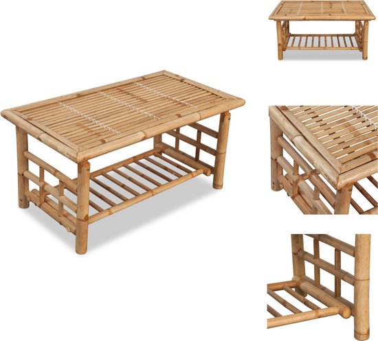vidaXL Table Bamboe - 90 x 50 x 45 cm - Marron - Table