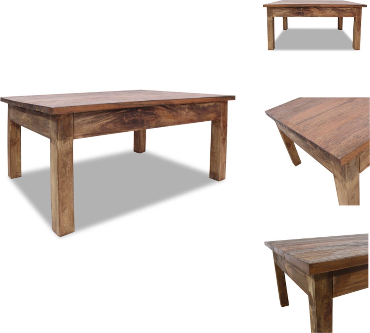 VidaXL Salontafel Massief Gerecycled Hout 98 x 73 x 45 cm Rustieke Charme Tafel