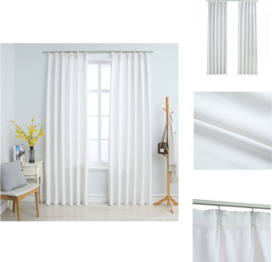 vidaXL Gordijnen - Suede-Touch - 140x225 cm - Gebroken Wit - 100% polyester - Gordijn