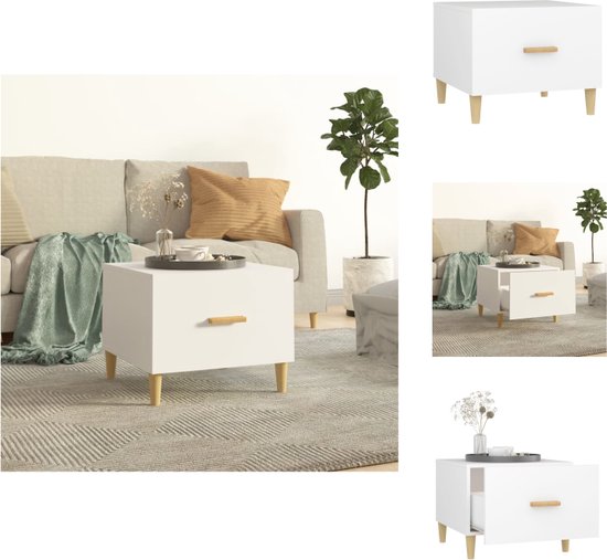 Salontafel 50x50x40 cm bewerkt hout hoogglans wit kopen Salontafel 50x50x40 cm bewerkt hout hoogglans wit kopen