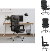 vidaXL Verstelbare bureaustoel - Zwart kunstleer - Duurzaam - Comfortabel - 63x56x122cm - Inclusief montagehandleiding - Bureaustoel